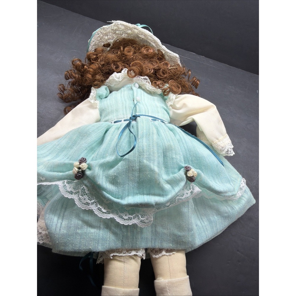 RARE Victorian Alice in Wonderland Needlepoint 18" Doll UNIQUE beauty - Picture 6 of 11